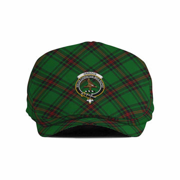 Orrock Tartan Flat Cap, Jeff Cap Cross Style with Family Crest