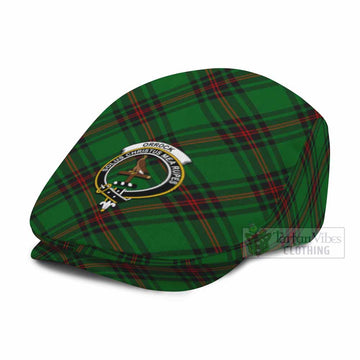 Orrock Tartan Flat Cap, Jeff Cap Cross Style with Family Crest