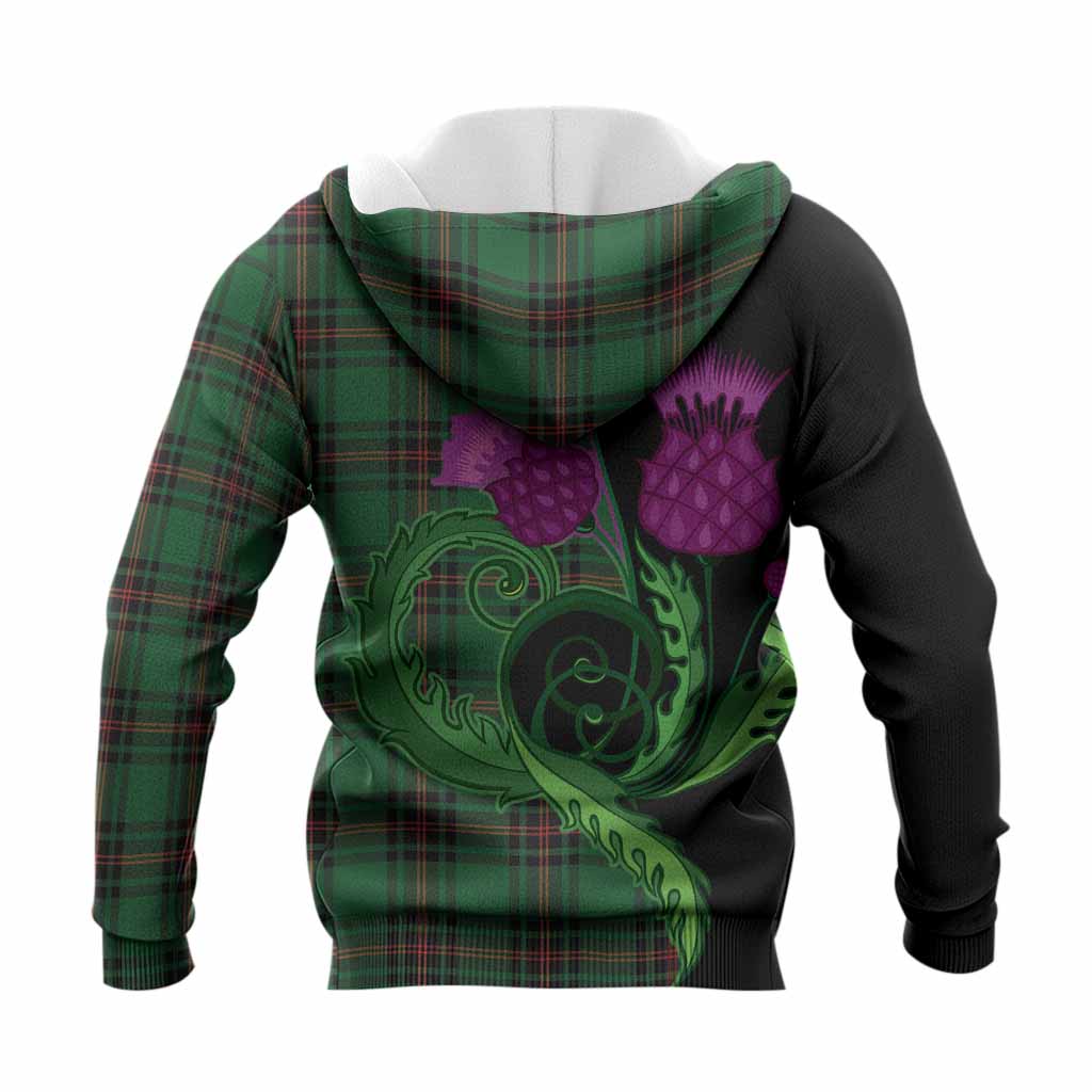 Orrock Tartan Knitted Hoodie Traditional Scottish Thistle