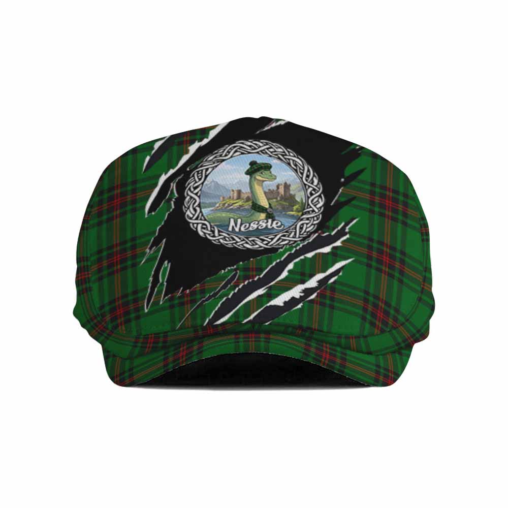 Orrock Tartan Loch Ness Monster Flat Cap, Jeff Cap Celtic Knot Nessie Art