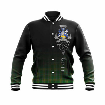 Tartan Vibes Clothing Osborne Irish Clan Baseball Jacket with Coat of Arms Erin Go Bragh Celtic Inspired