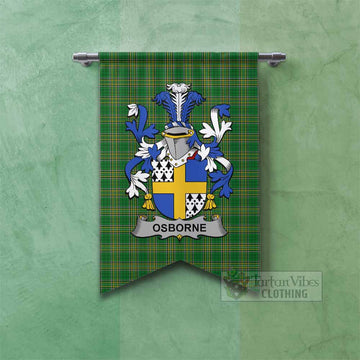 Tartan Vibes Clothing Osborne Irish Clan Tartan Gonfalon, Tartan Banner with Coat of Arms