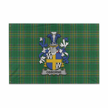 Tartan Vibes Clothing Osborne Irish Clan Tartan House Flag with Coat of Arms