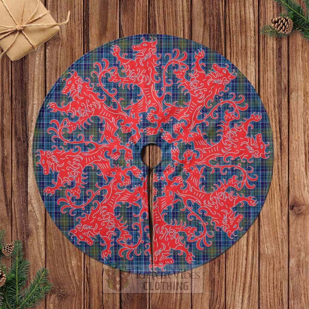 Tartan Vibes Clothing O'Sullivan Tartan Christmas Tree Skirt Lion Rampant Style