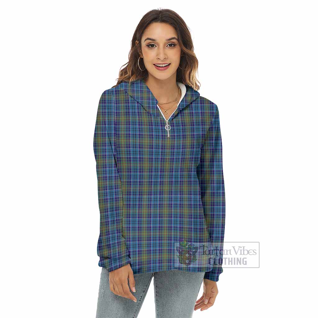 Tartan Vibes Clothing O'Sullivan Tartan Women's Borg  Half Zip Fleece Hoodie