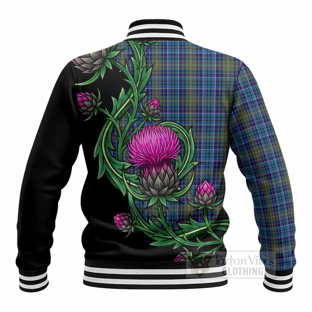 O'Sullivan Tartan Baseball Jacket Resilient Scottish Thistle - Tartan Vibes Clothing