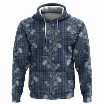 O'Sullivan Tartan Hoodie Seamless Scottish Thistle Flowers