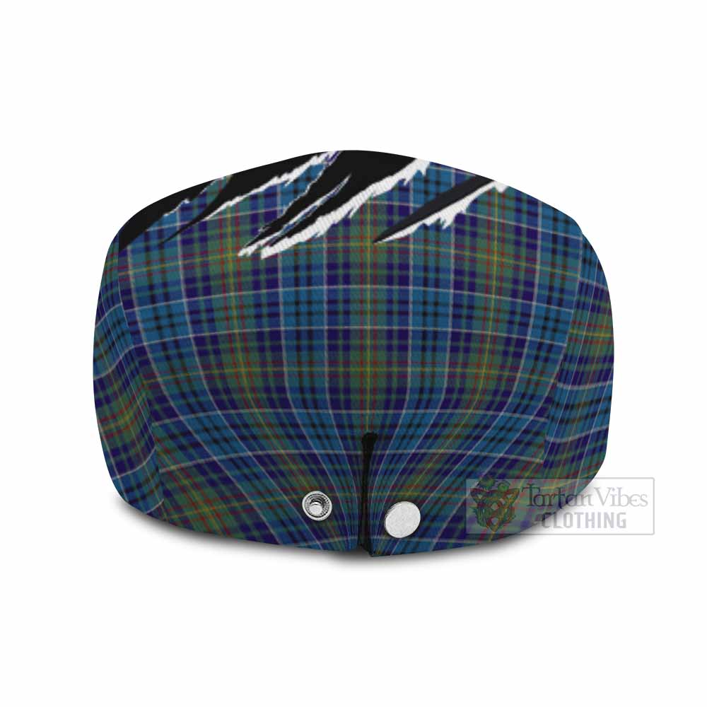 O'Sullivan Tartan Loch Ness Monster Flat Cap, Jeff Cap Celtic Knot Nessie Art