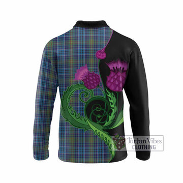 O'Sullivan Tartan Long Sleeve Polo Shirt Traditional Scottish Thistle