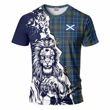 O'Sullivan Tartan Scottish T-Shirt Angry Lion With Soccer Ball Style