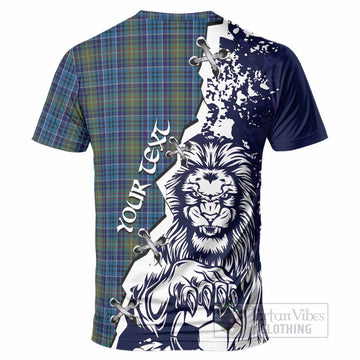 O'Sullivan Tartan Scottish T-Shirt Angry Lion With Soccer Ball Style