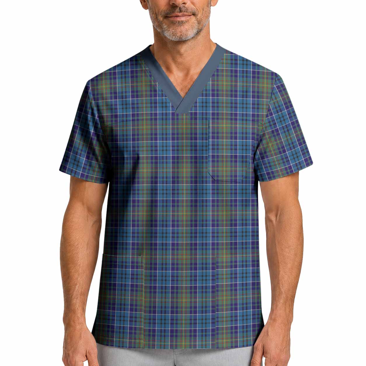 O'Sullivan Tartan Scrub Top XL - Tartan Vibes Clothing