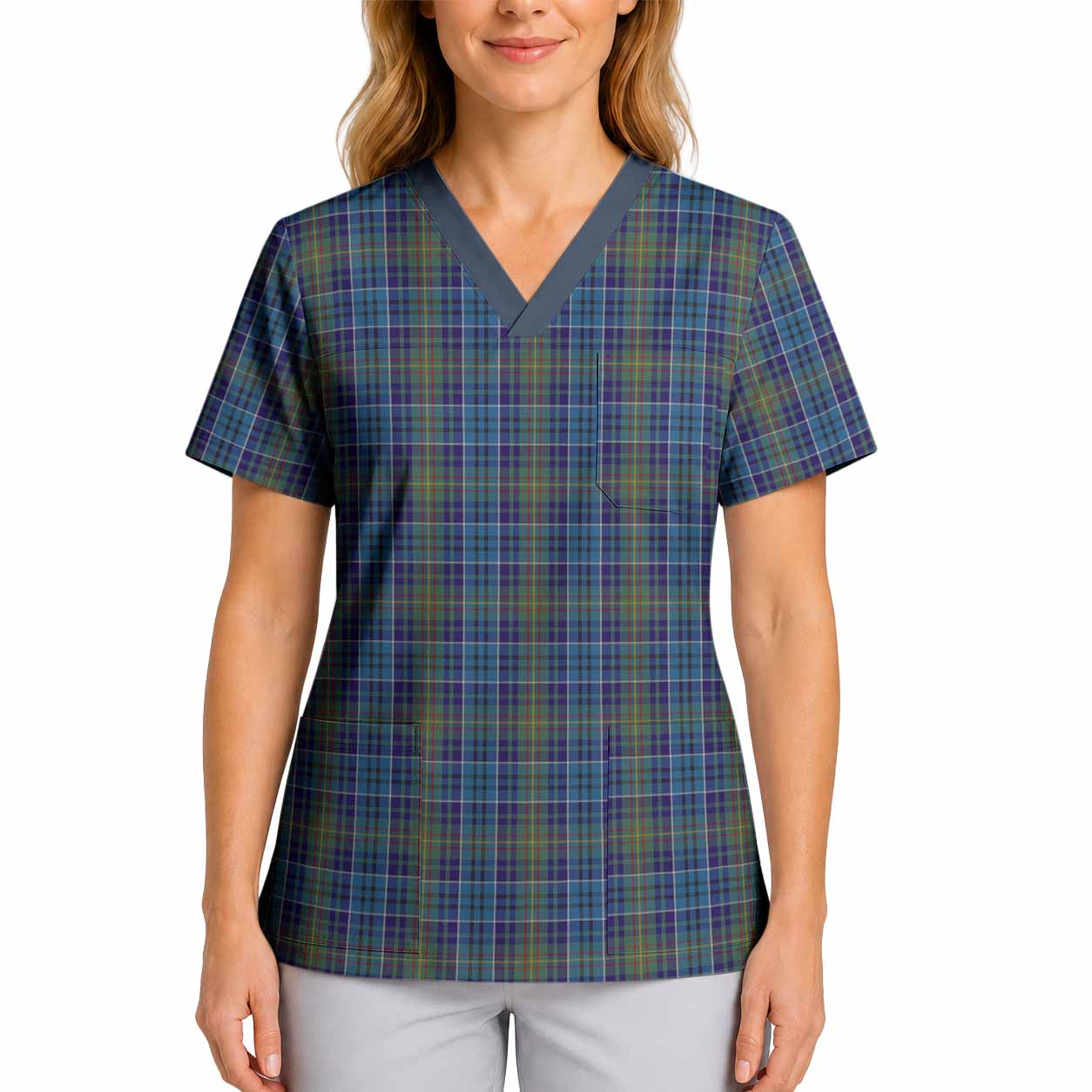 O'Sullivan Tartan Scrub Top 4XL - Tartan Vibes Clothing