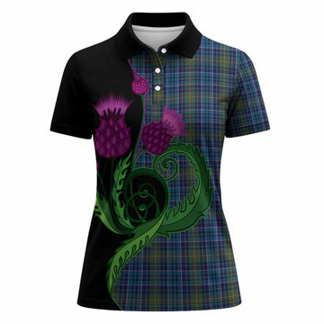 O'Sullivan Tartan Women Polo Shirt Traditional Scottish Thistle