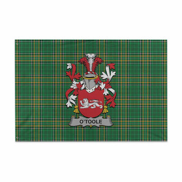 Tartan Vibes Clothing O'Toole Irish Clan Tartan House Flag with Coat of Arms