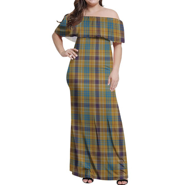 Ottawa Canada Tartan Off Shoulder Long Dress