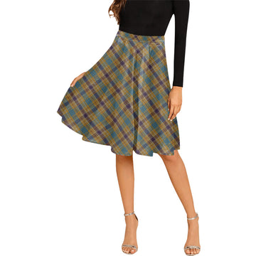 Ottawa Canada Tartan Melete Pleated Midi Skirt Cross Style