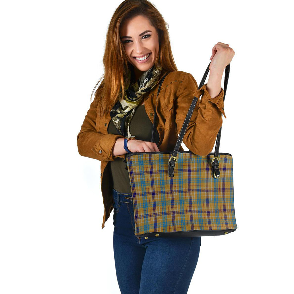 ottawa-canada-tartan-leather-tote-bag