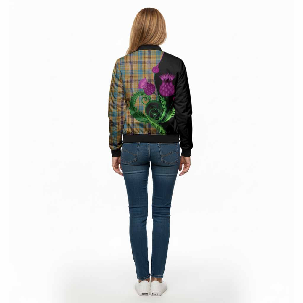 Ottawa Canada Tartan Bomber Jacket Traditional Scottish Thistle