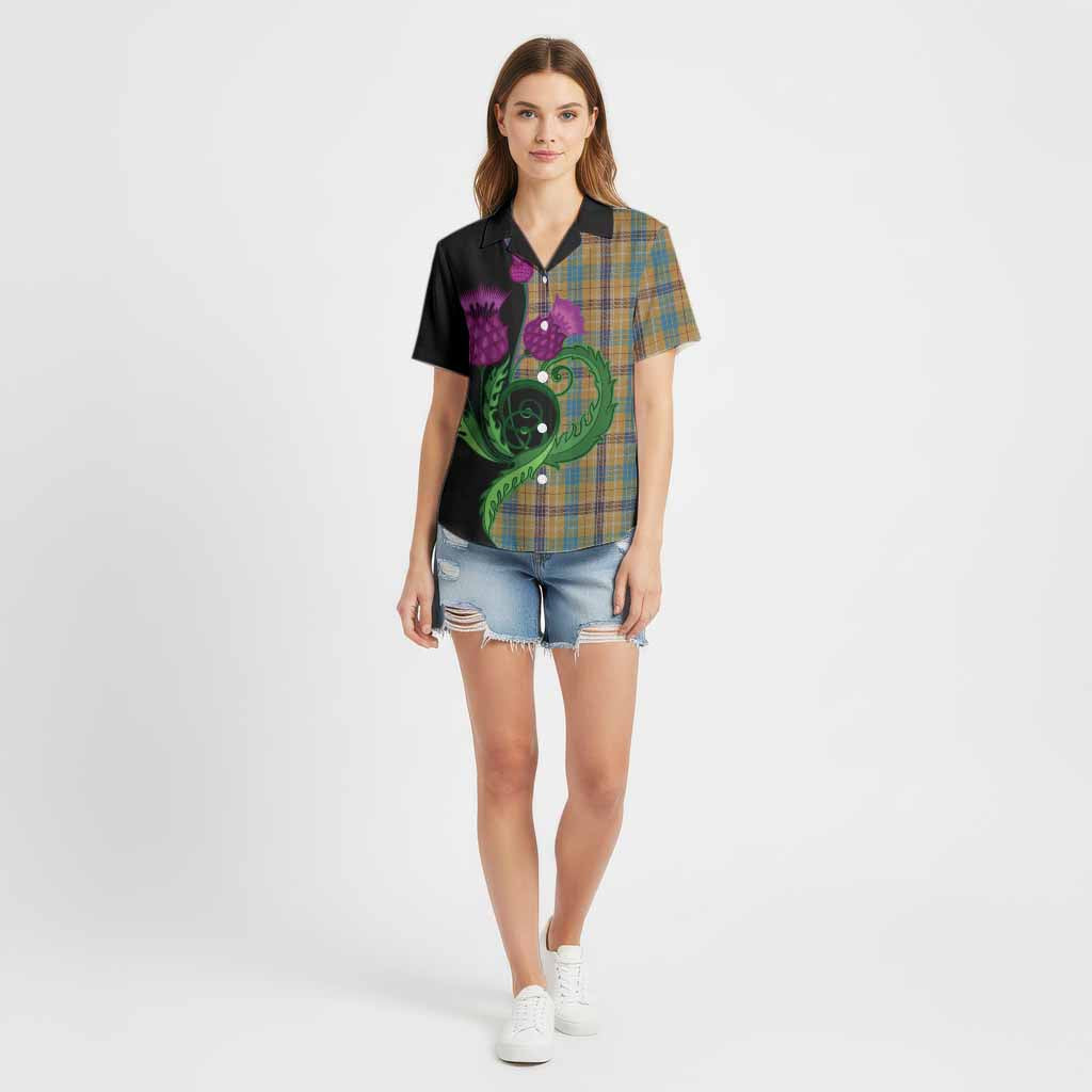 Ottawa Canada Tartan Cotton Hawaiian Shirt Traditional Scottish Thistle