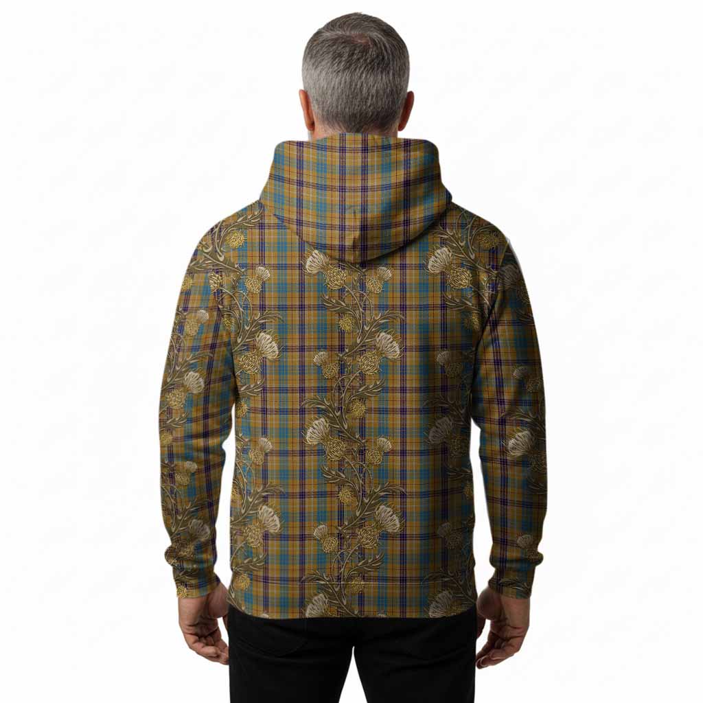 Ottawa Canada Tartan Hoodie Seamless Scottish Thistle Flowers