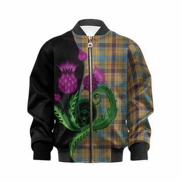 Ottawa Canada Tartan Kid Bomber Jacket Traditional Scottish Thistle