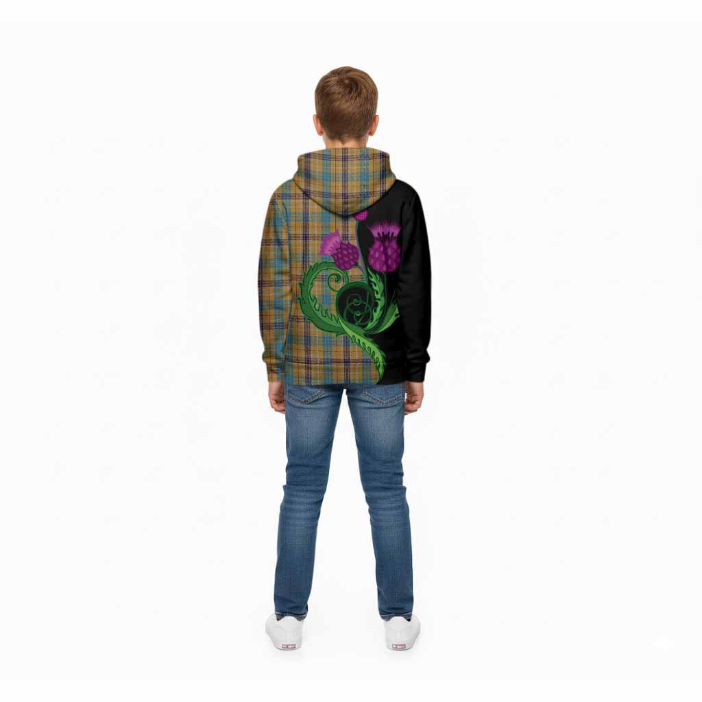 Ottawa Canada Tartan Kid Hoodie Traditional Scottish Thistle