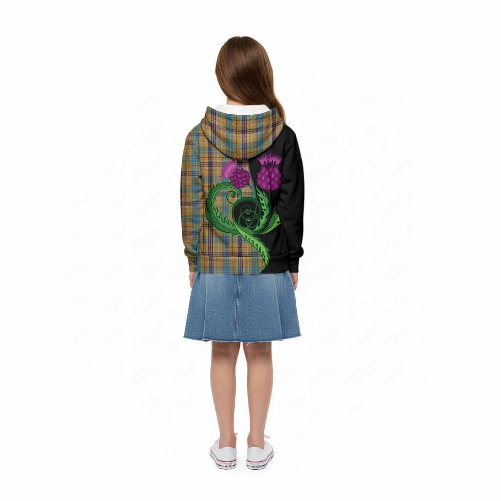 Ottawa Canada Tartan Kid Hoodie Traditional Scottish Thistle