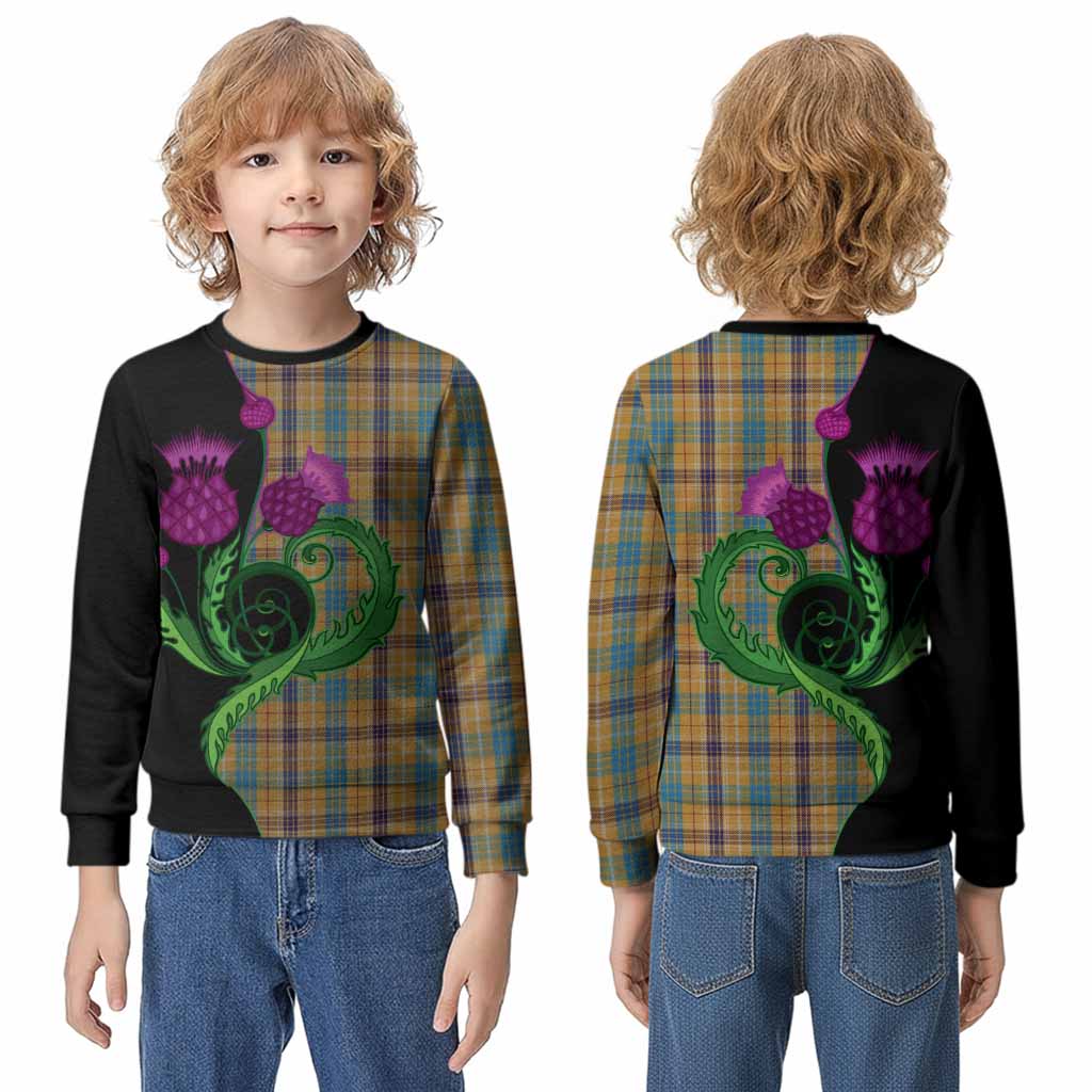 Ottawa Canada Tartan Kid Knitted Sweatshirt Traditional Scottish Thistle