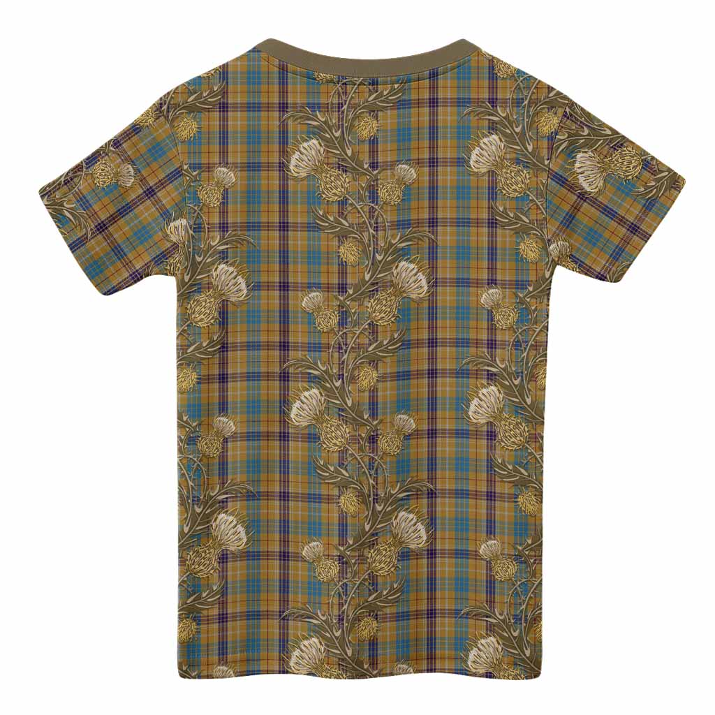 Ottawa Canada Tartan Kid T-shirt Seamless Scottish Thistle Flowers