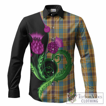 Ottawa Canada Tartan Long Sleeve Button Shirts Traditional Scottish Thistle