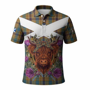Ottawa Canada Tartan Polo Shirt Scottish Thistle Heilan Coo