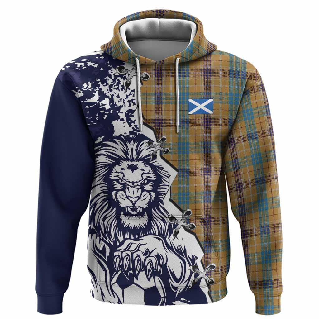 Ottawa Canada Tartan Scottish Hoodie Angry Lion With Soccer Ball Style