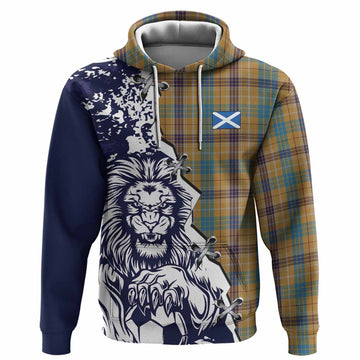 Ottawa Canada Tartan Scottish Hoodie Angry Lion With Soccer Ball Style