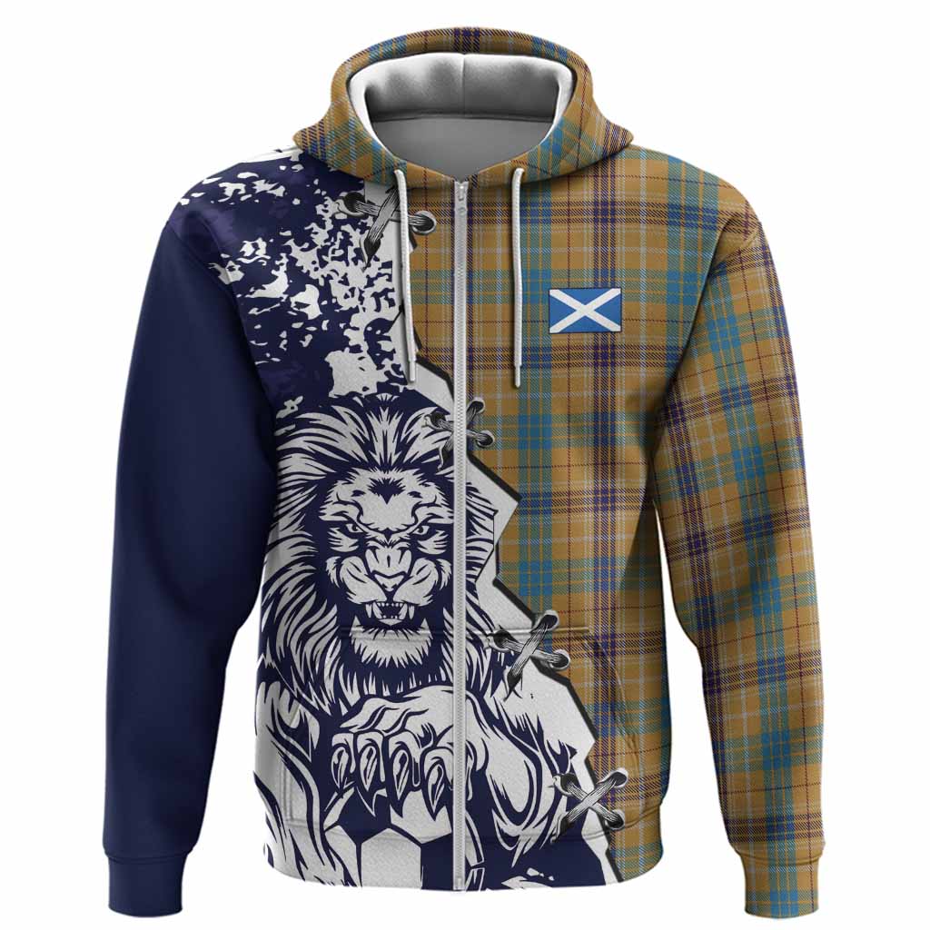 Ottawa Canada Tartan Scottish Hoodie Angry Lion With Soccer Ball Style