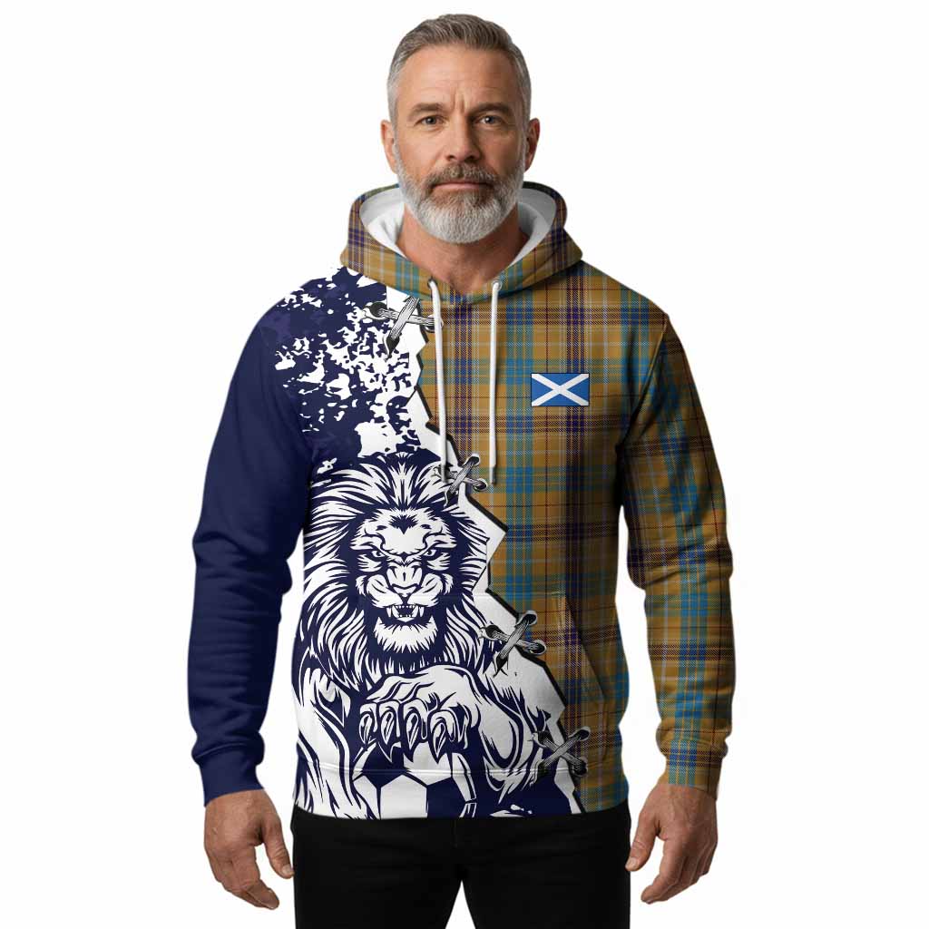 Ottawa Canada Tartan Scottish Hoodie Angry Lion With Soccer Ball Style