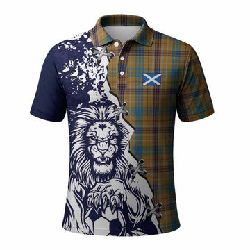 Ottawa Canada Tartan Scottish Polo Shirt Angry Lion With Soccer Ball Style