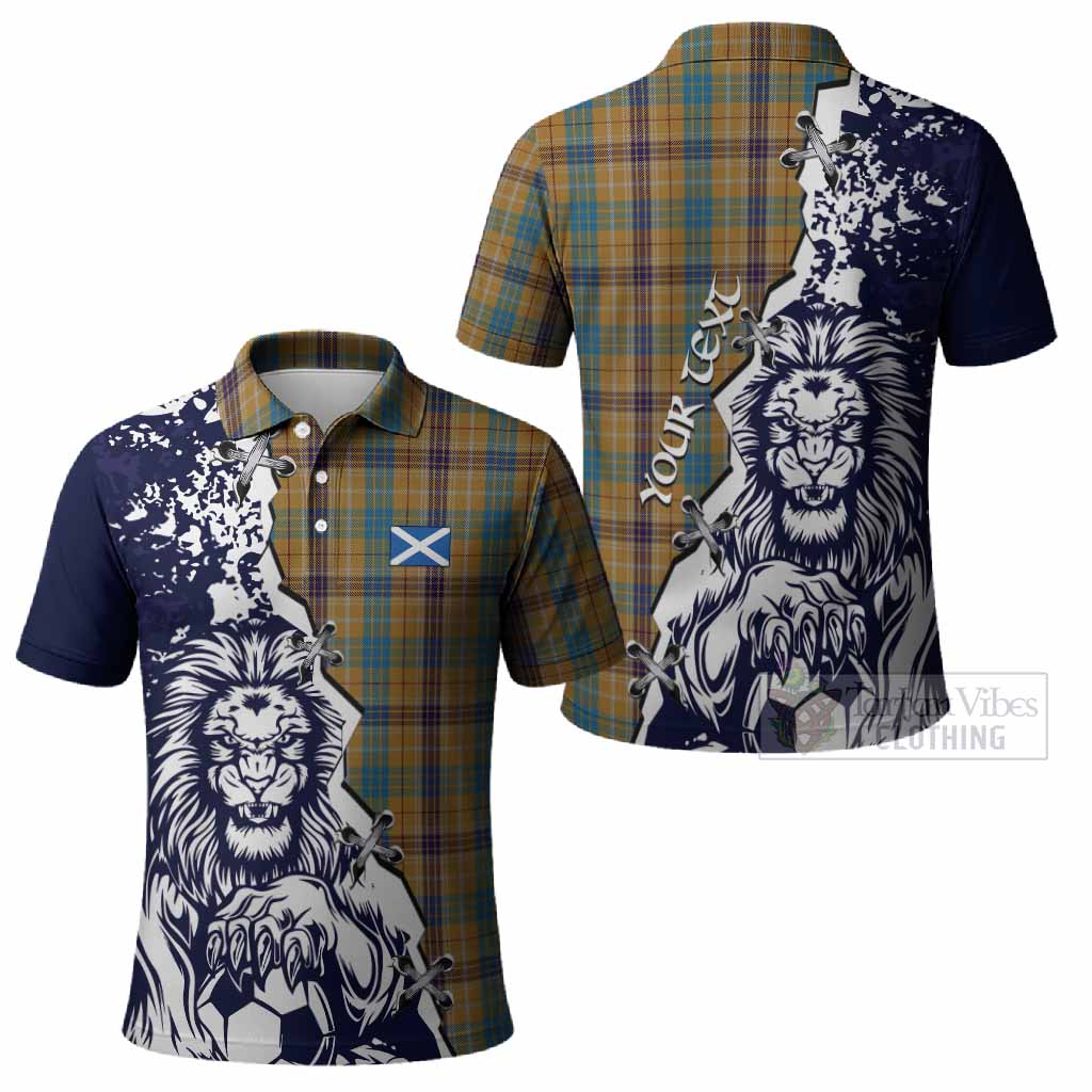 Ottawa Canada Tartan Scottish Polo Shirt Angry Lion With Soccer Ball Style
