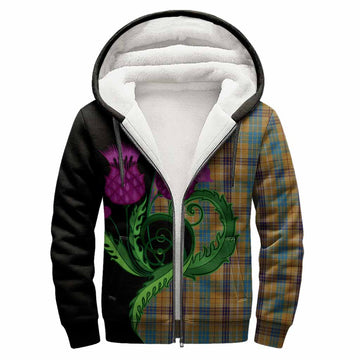 Ottawa Canada Tartan Sherpa Hoodie Traditional Scottish Thistle