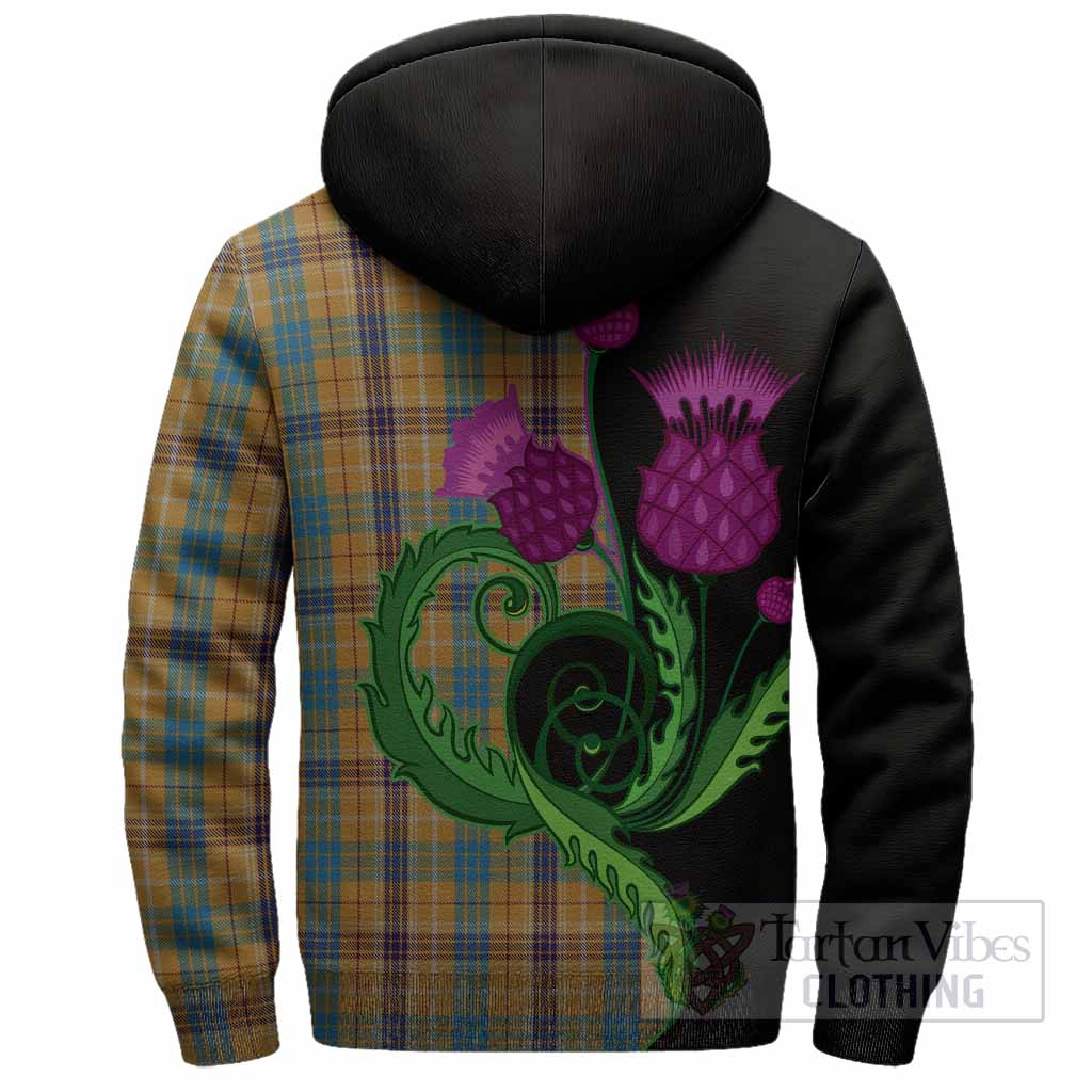Ottawa Canada Tartan Sherpa Hoodie Traditional Scottish Thistle