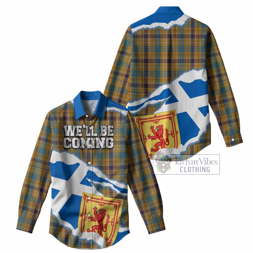 Ottawa Scotland Football Tartan Women Casual Shirt We'll Be Coming