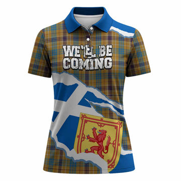 Ottawa Scotland Football Tartan Women Polo Shirt We'll Be Coming