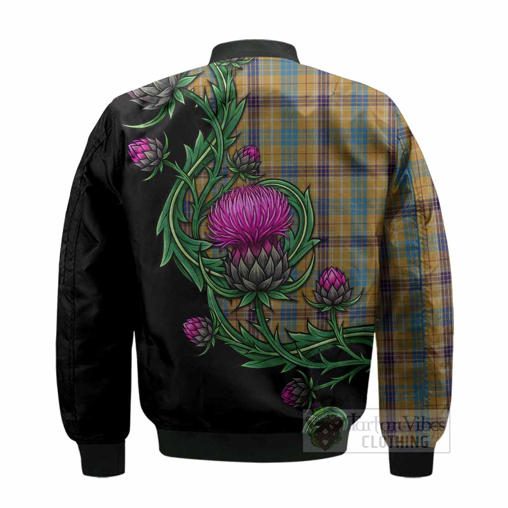 Ottawa Tartan Bomber Jacket Resilient Scottish Thistle - Tartan Vibes Clothing