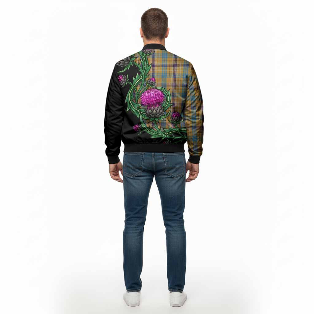 Ottawa Tartan Bomber Jacket Resilient Scottish Thistle - Tartan Vibes Clothing