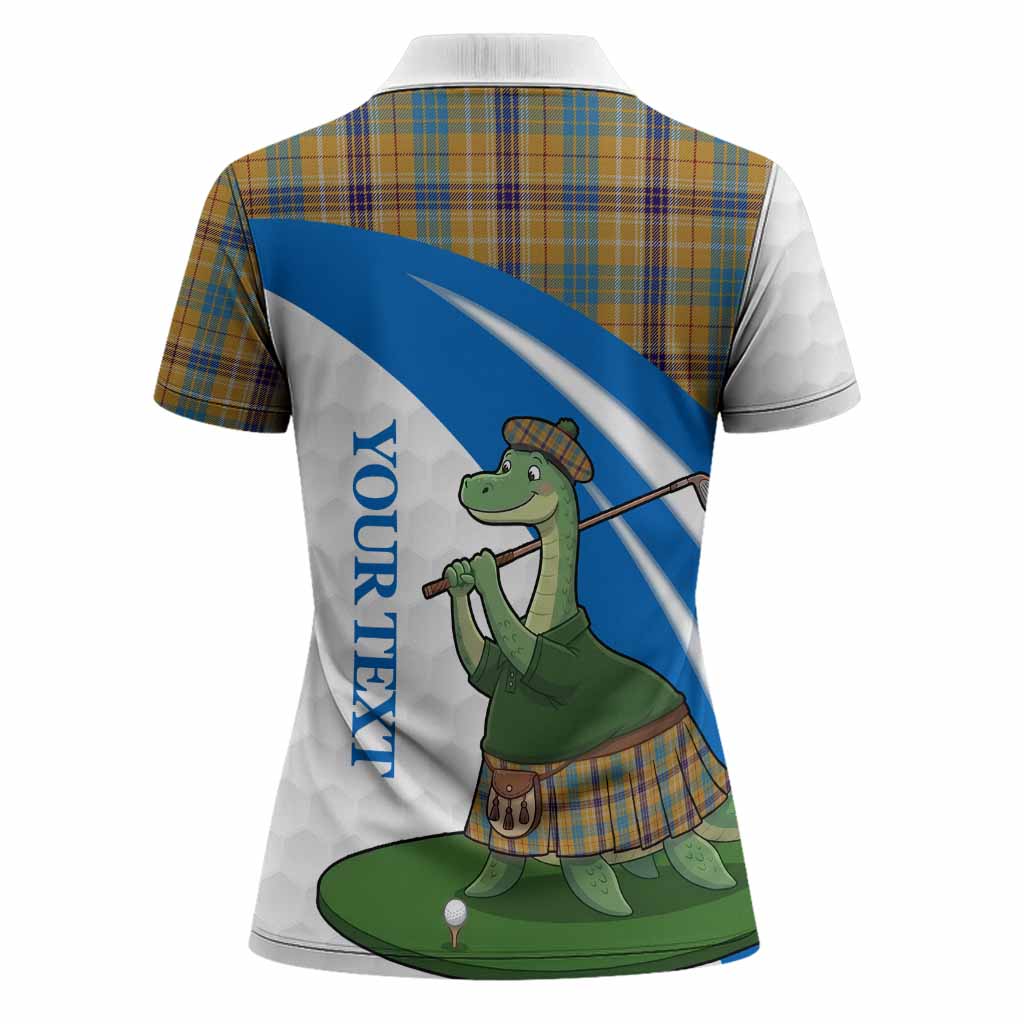 Ottawa Tartan Crest Golf Nessie Women Polo Shirt Loch Ness Monster Sporty Style