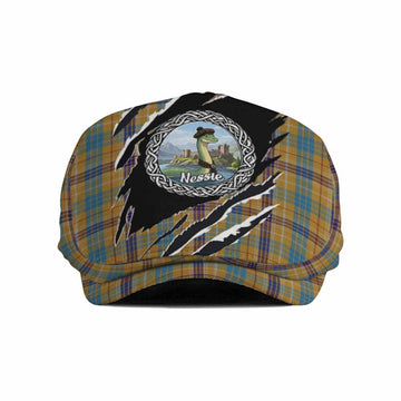 Ottawa Tartan Loch Ness Monster Flat Cap, Jeff Cap Celtic Knot Nessie Art