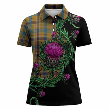Ottawa Tartan Women Polo Shirt Resilient Scottish Thistle