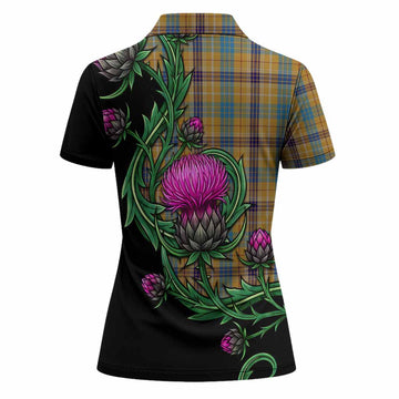 Ottawa Tartan Women Polo Shirt Resilient Scottish Thistle