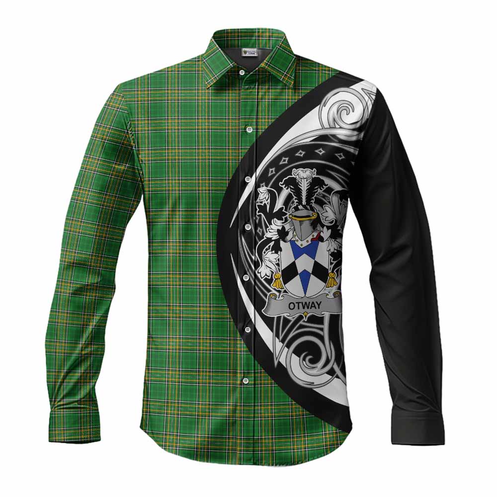 Otway Irish Clan Long Sleeve Button Shirt Celtic Circle Style Men's Shirt S - Tartan Vibes Clothing