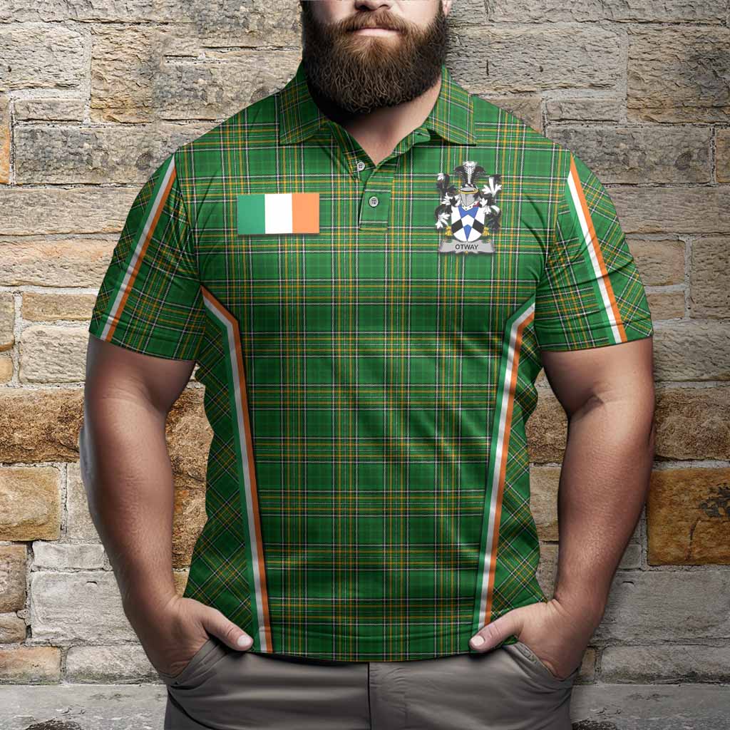 Otway Irish Clan Coat of Arm Tartan Polo Shirt Flag Style
